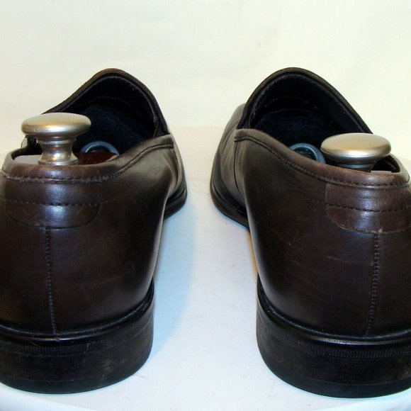 HUGO BOSS Mens Brown Leather Loafers Shoes SIZE 10